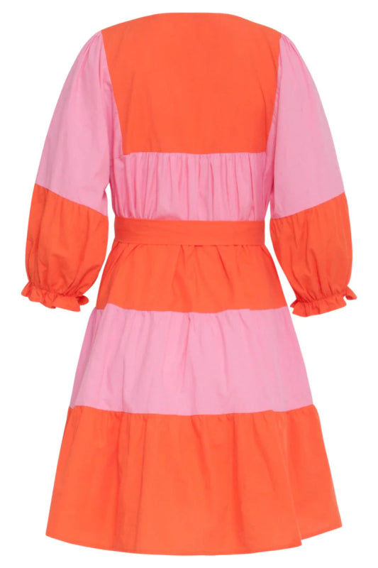 strapless open back dress Sequin Shirt Dress in Coral – Buggy NYC main image 1