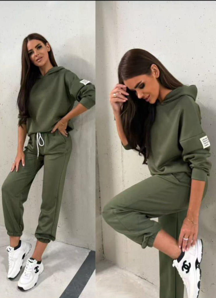 Khaki Two Piece Loungewear Set