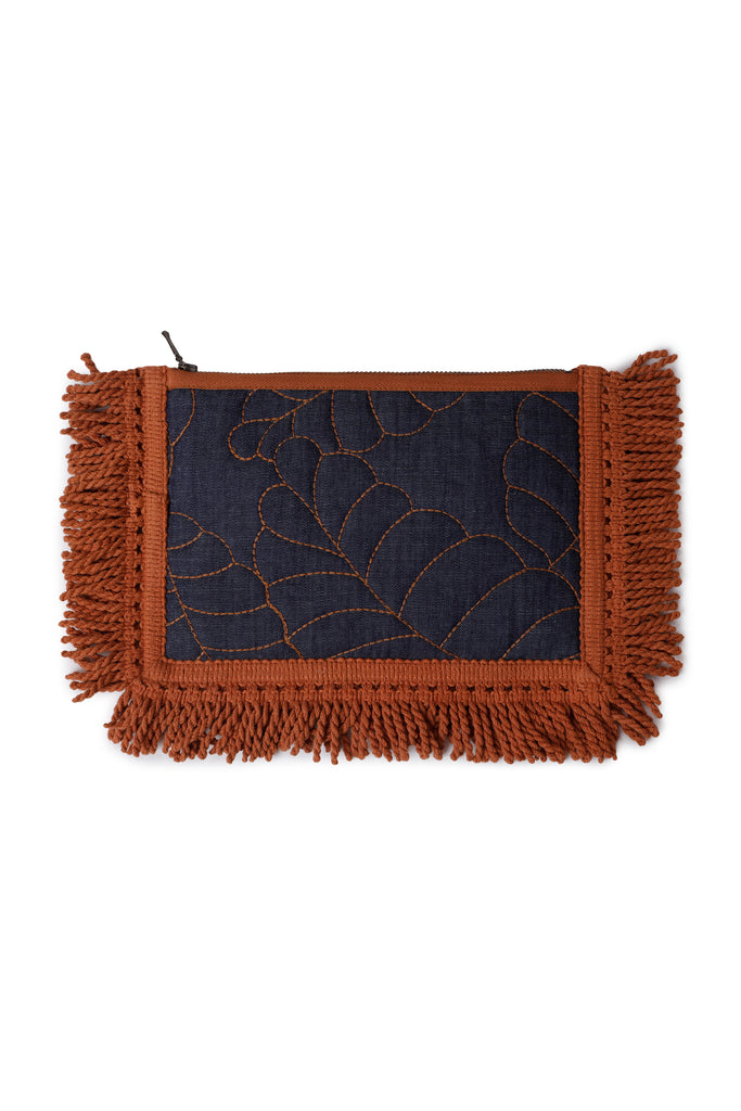 Emily Lovelock Denim Embroidered Pochette