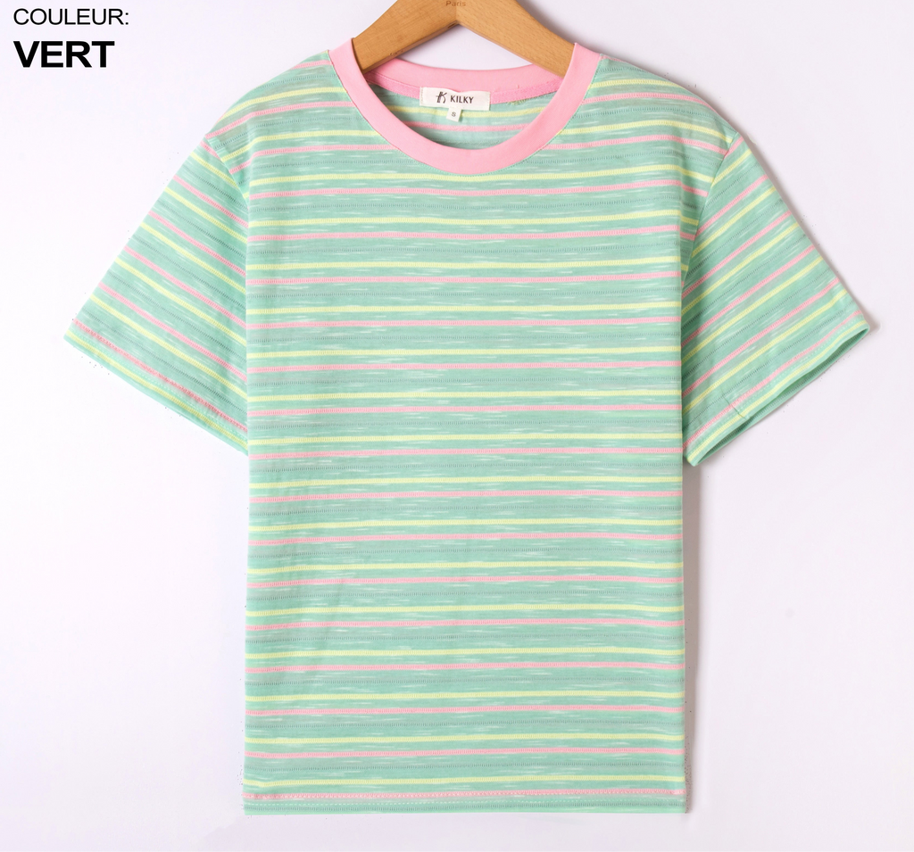 Mint Pink Yellow Multi Tee