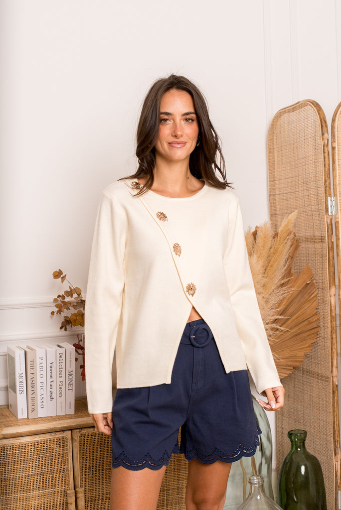 Cream Starburst Sweater