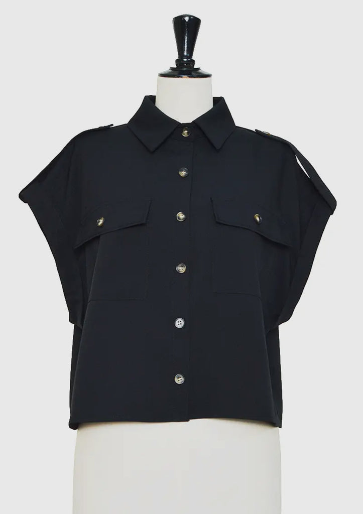 Black Mia Boxy Blouse