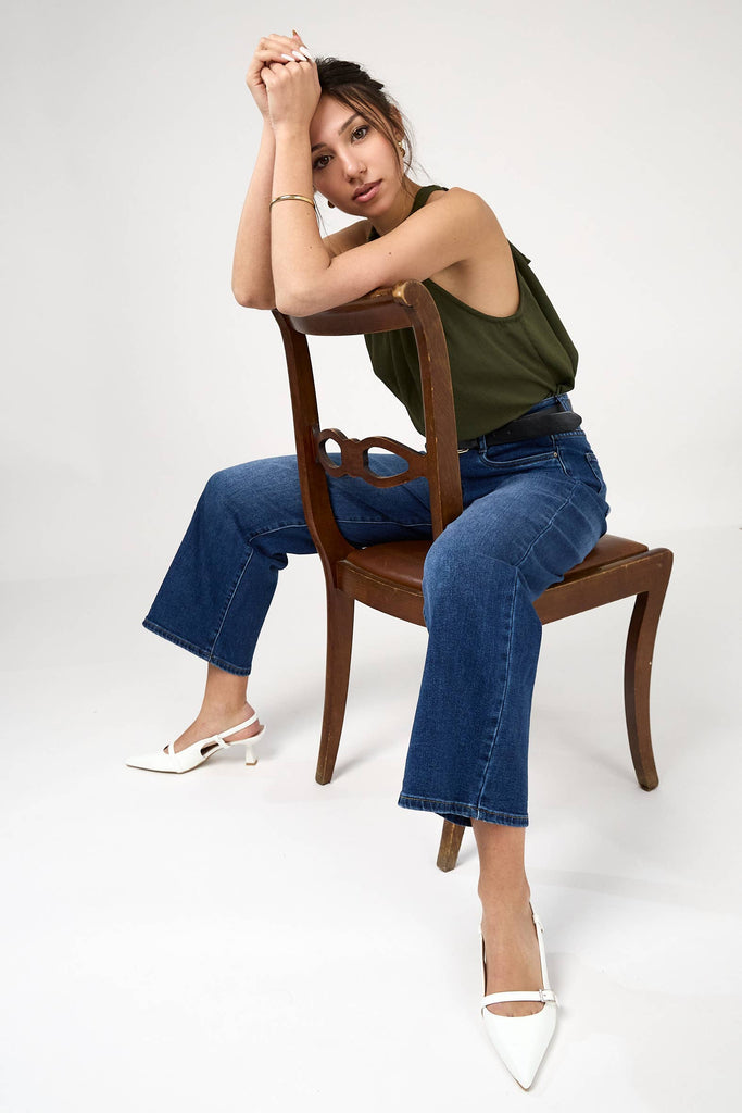 Wide Jeans "Edena" (Culotte Pants) Dark Blue