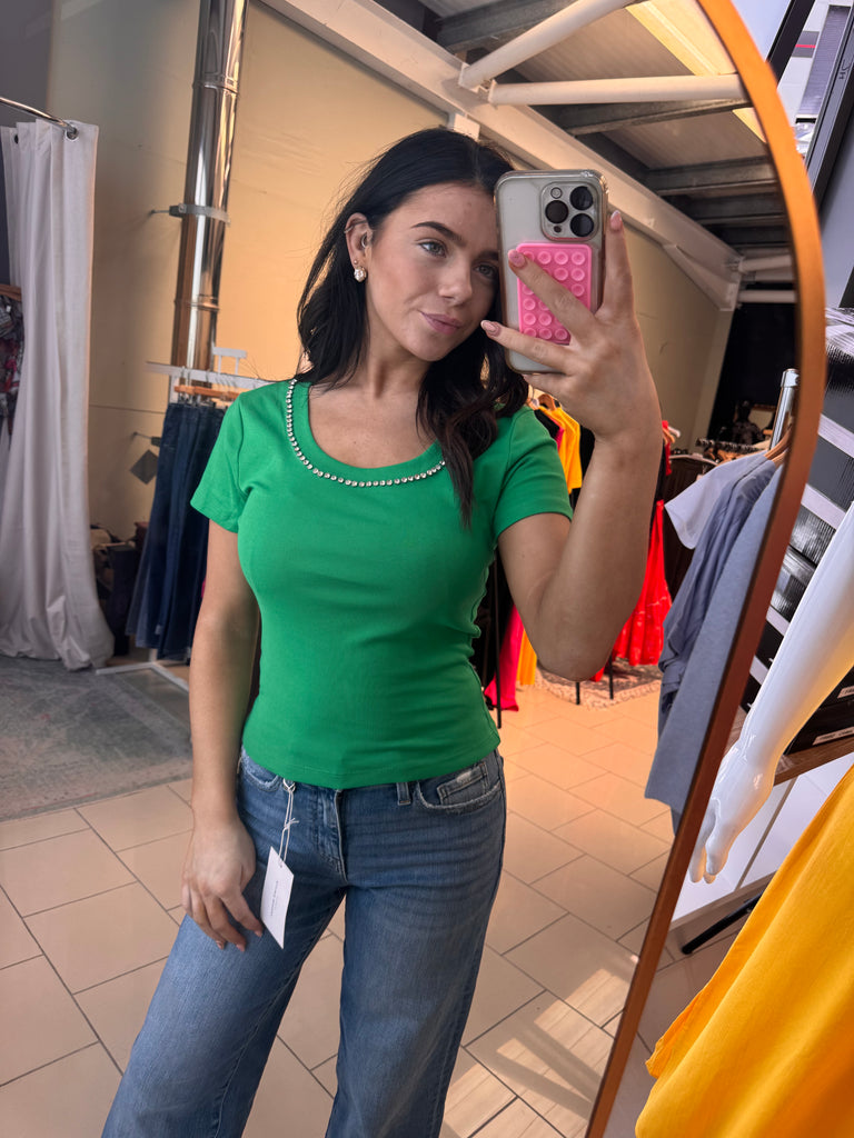 Apple Green Diamanté T-shirt £24.99