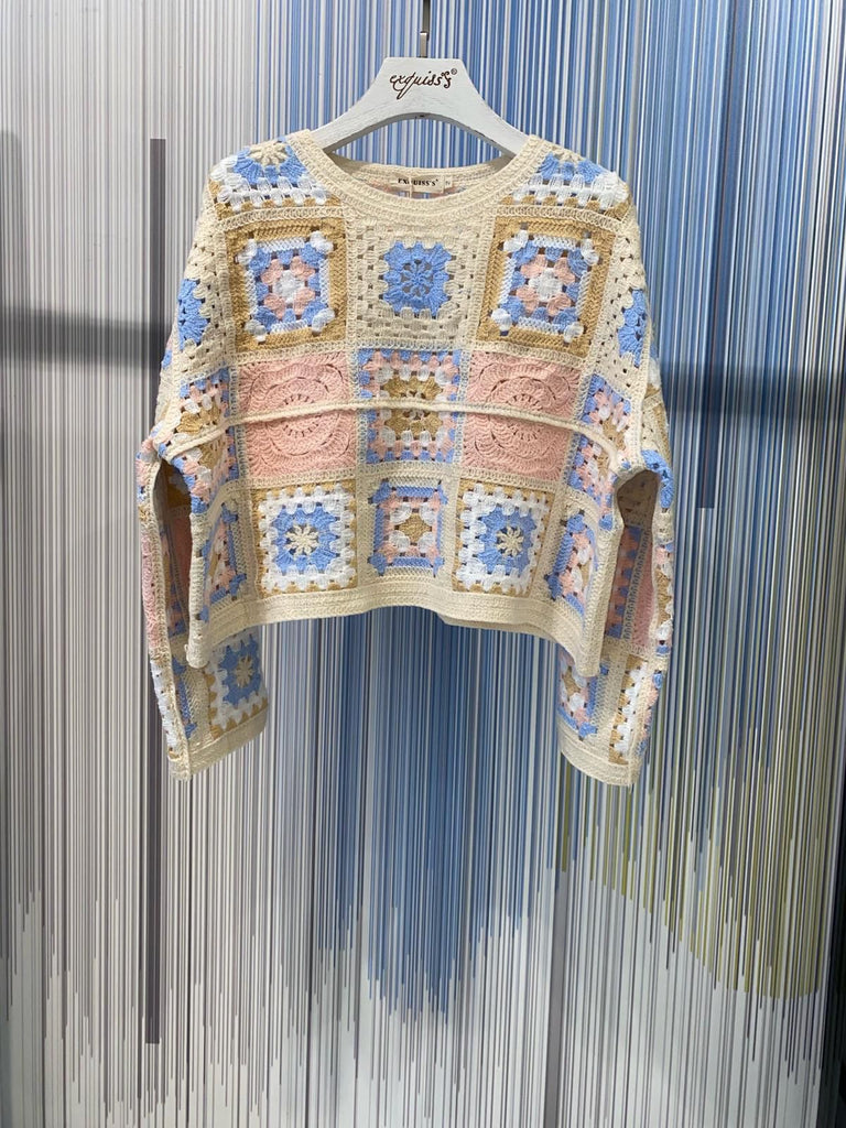Pink & Blue Crochet Top