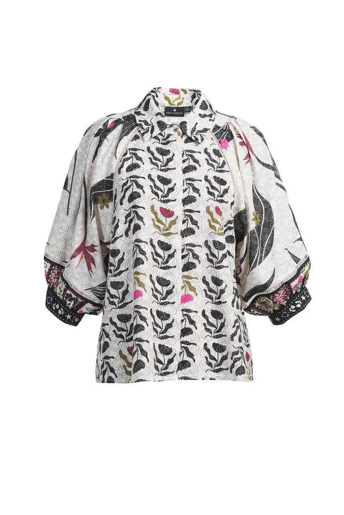 Emily Lovelock Alisha Print Mix Blouse