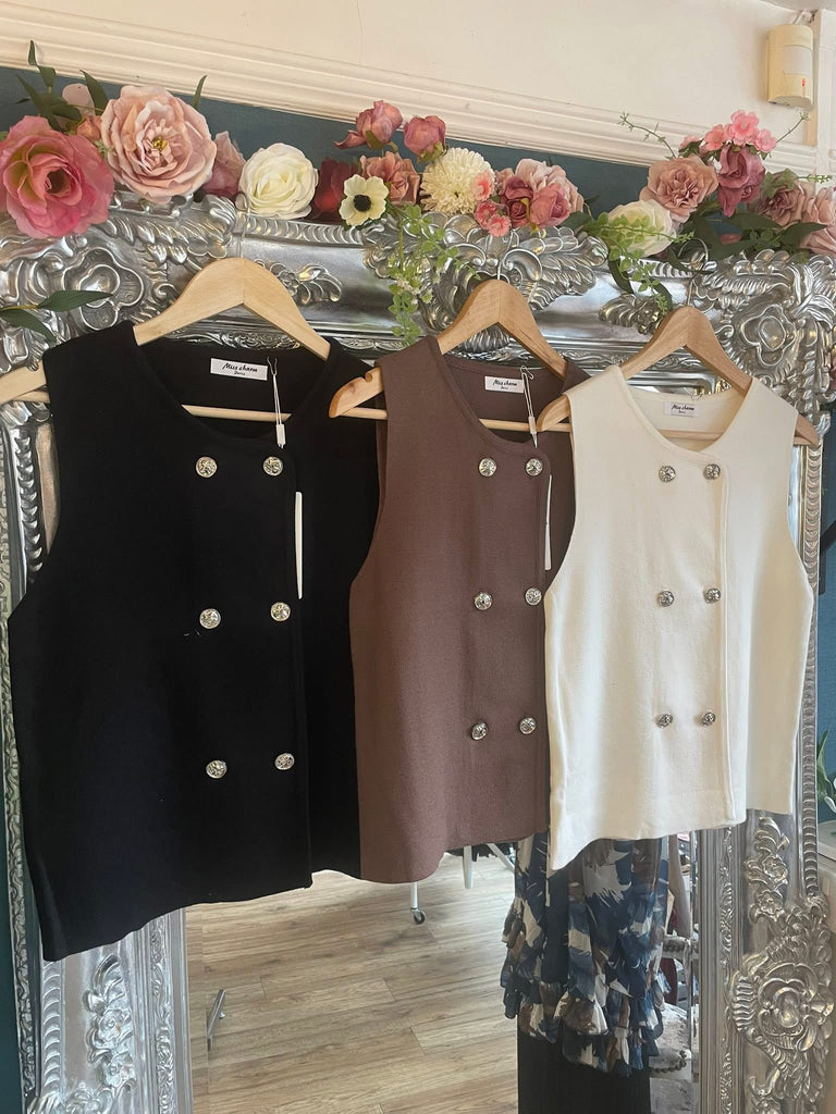 Black Soft Knit Waistcoat