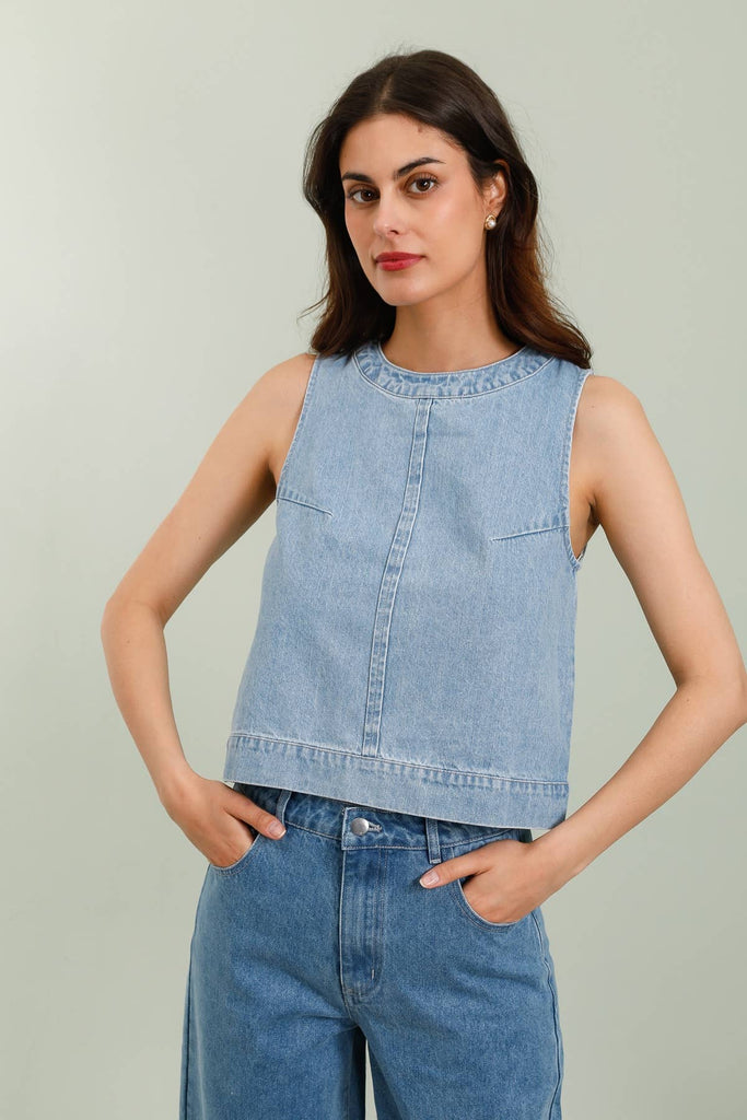 TOP DENIM: Light Blue
