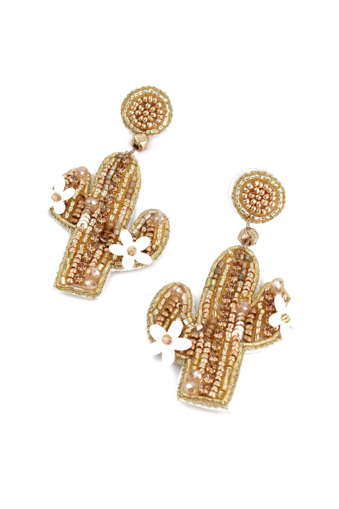 GOLD CACTUS EARRINGS