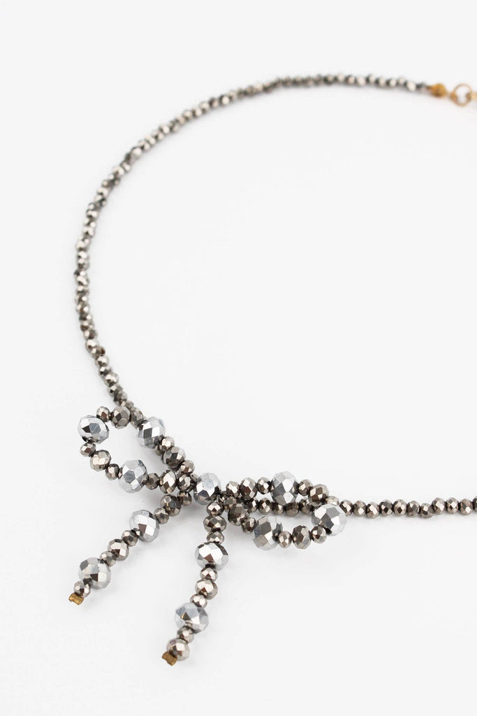 SILVER BOW NECKLACE