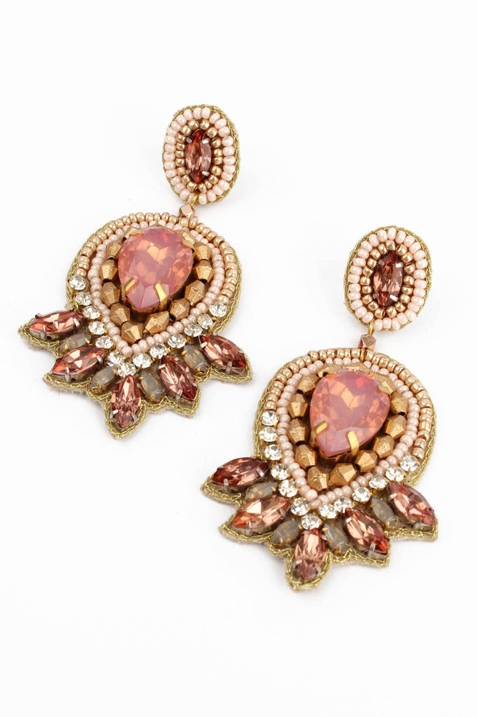 PEACH ART DECO EARRING