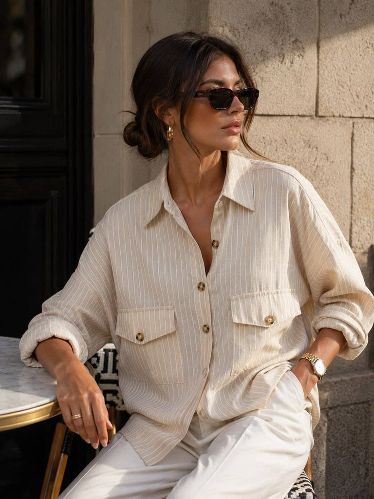 Mole Striped Shirt with Double Pockets – Pre-Autumn/Winter Collection