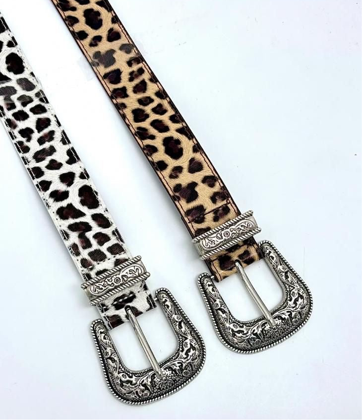 White Animal Print Belt