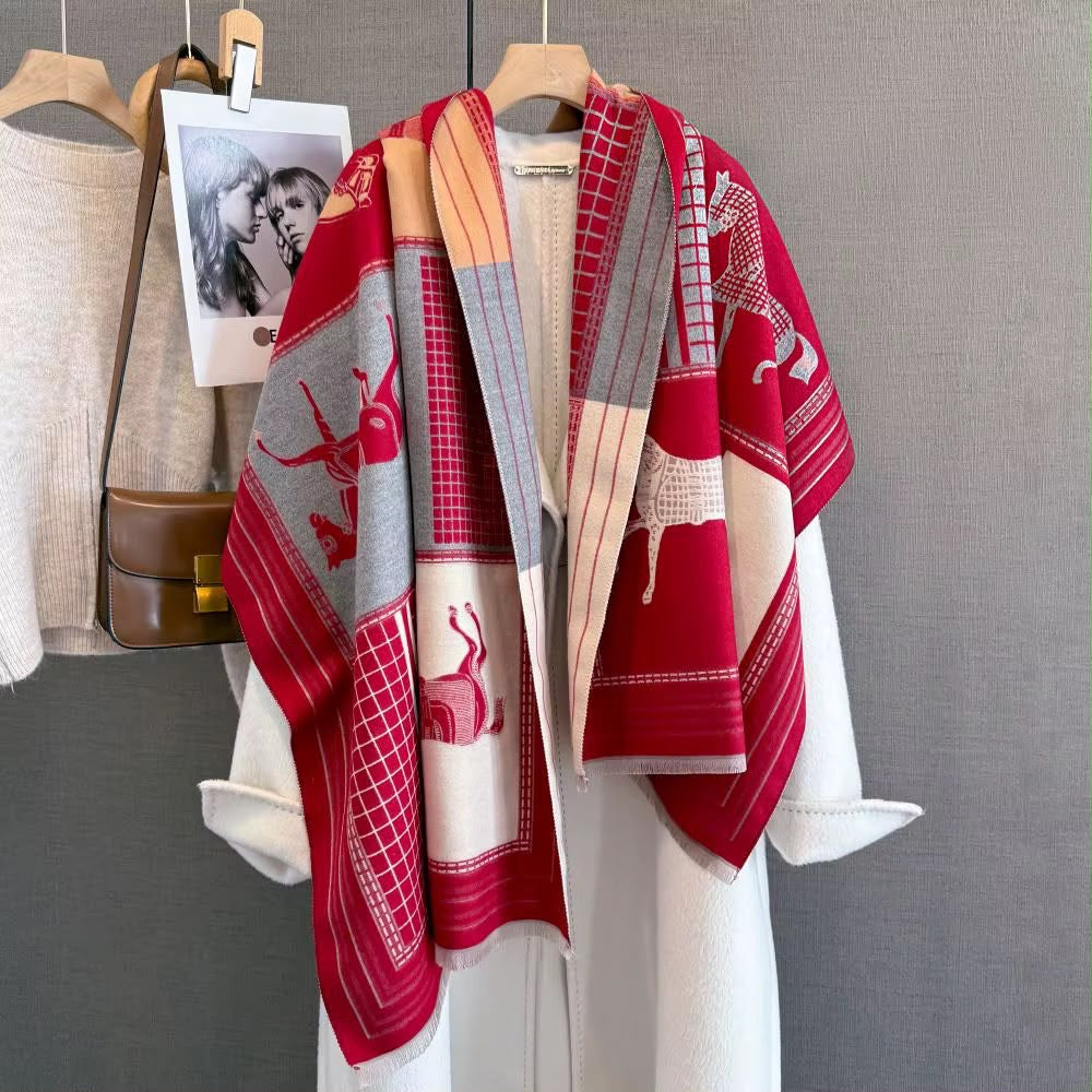 Red Designer Inspired Scarf