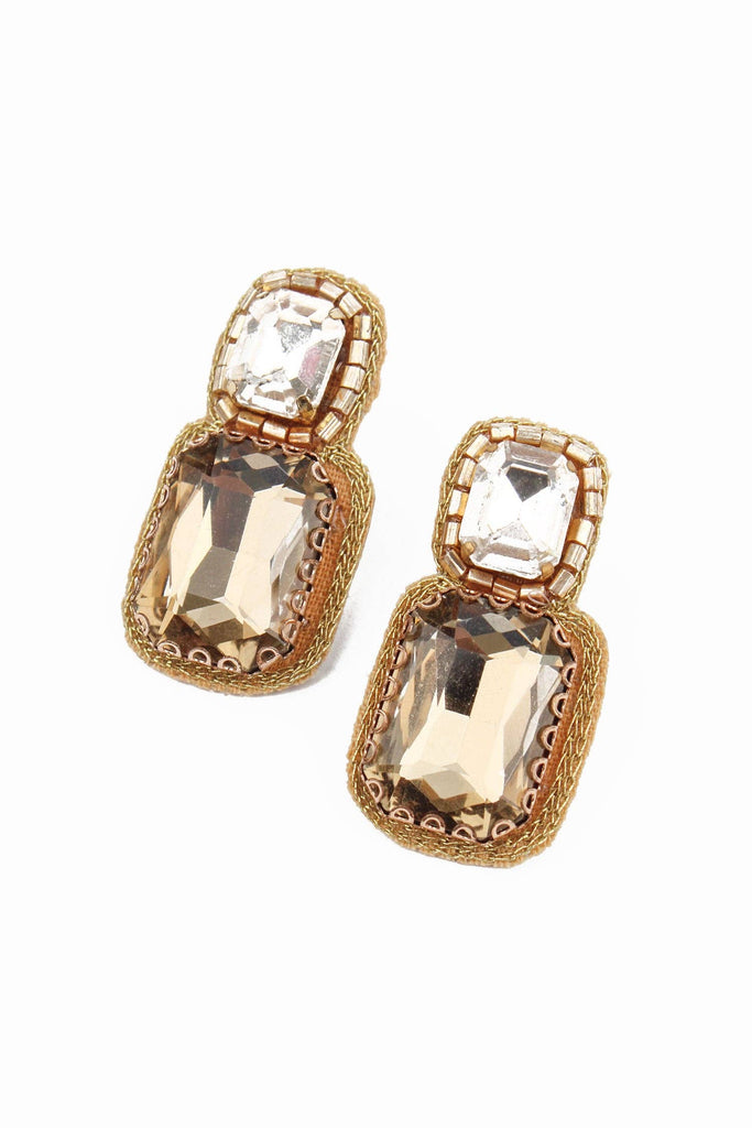 CHAMPAGNE DOUBLE DROP EARRING