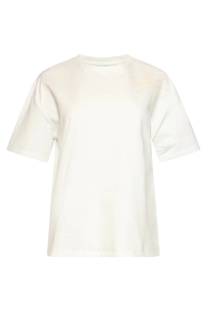 Embroidered Palm Bloom T-Shirt