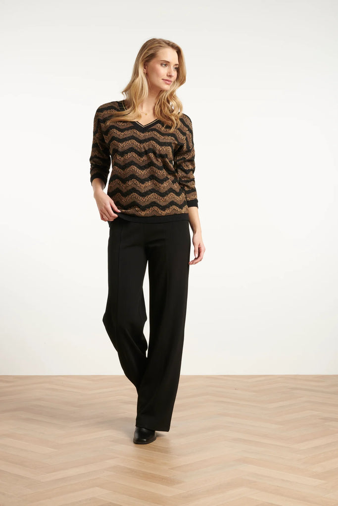 SMASHED LEMON BLACK LONG LEG TROUSER