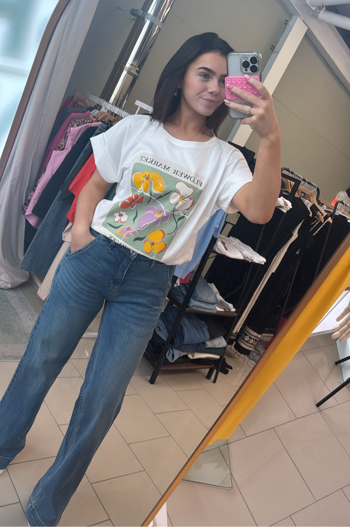 FLOWER MARKET COPENHAGEN printed T-shirt: White / One size