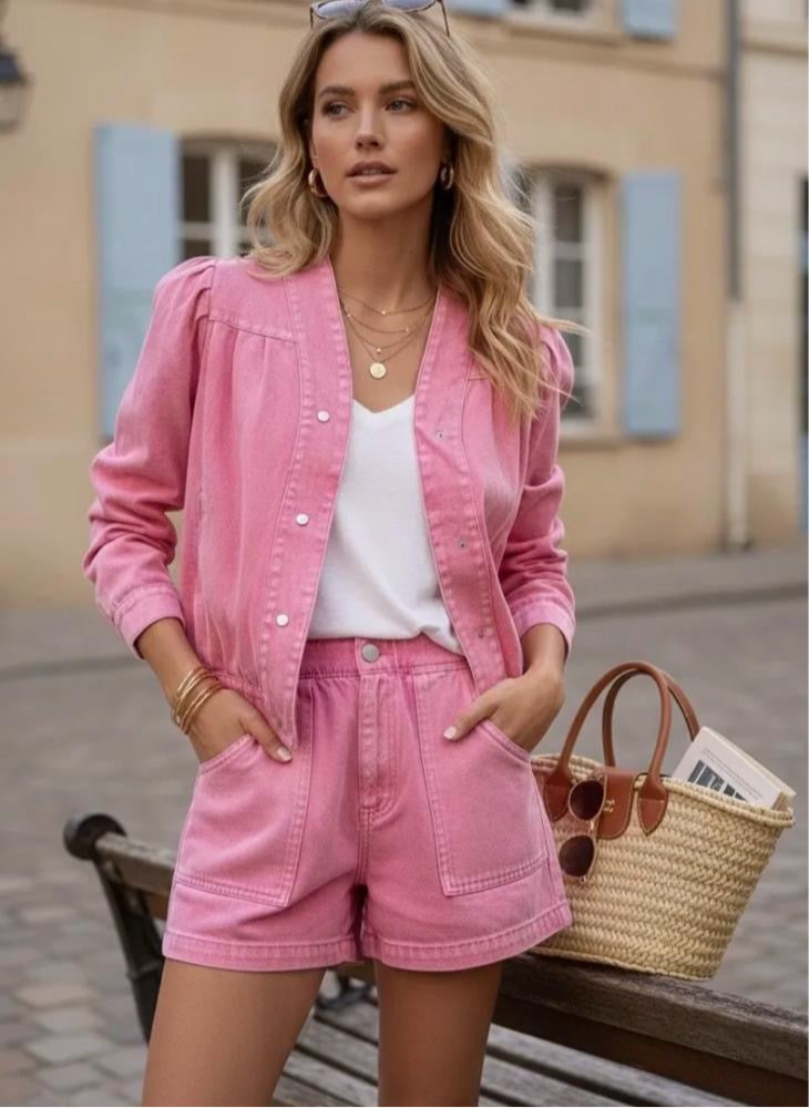 PINK GAÏA COLORFUL DENIM JACKET
