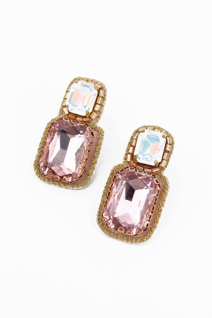 PINK & BLUE DOUBLE DROP EARRING