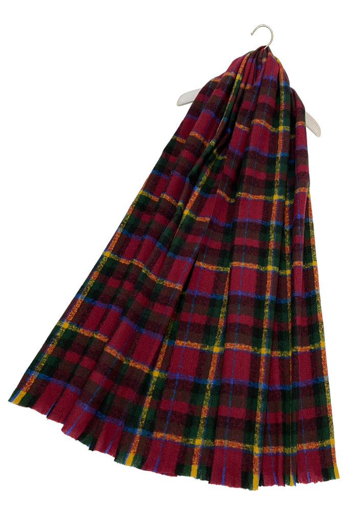 Vibrant Tartan Blanket Wrap: Burgundy