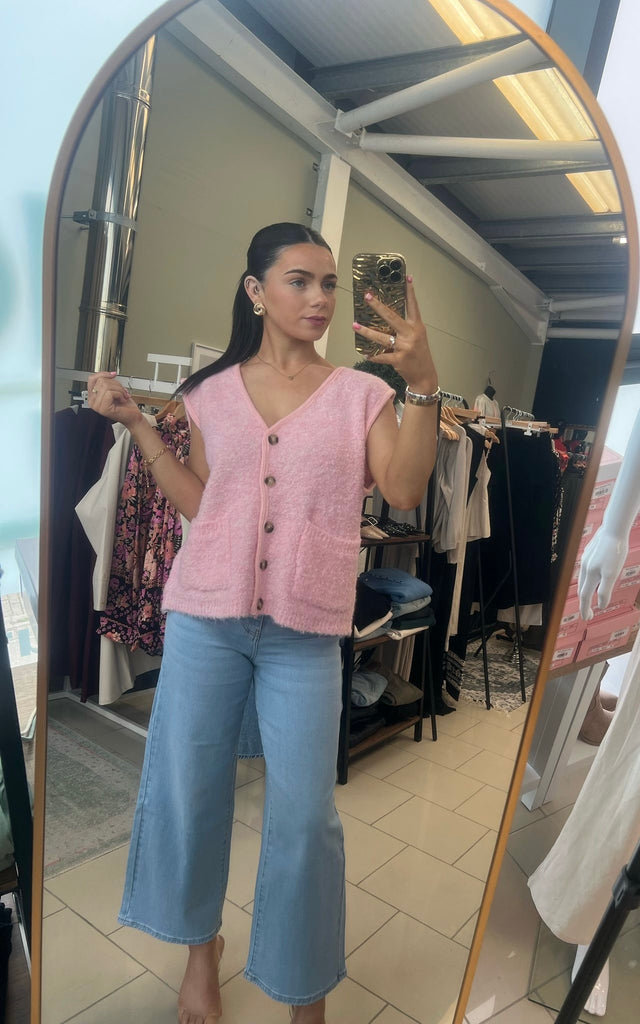 Pink Soft Knit Sleeveless Cardigan £47.99