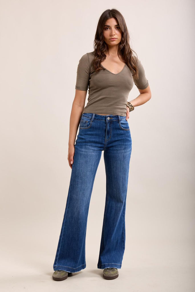 Toxik3 Jenna Push Up Z052 Wide Leg Jeans
