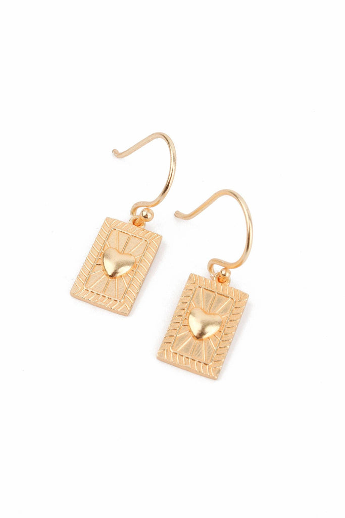 HEART RECTANGULAR EARRINGS