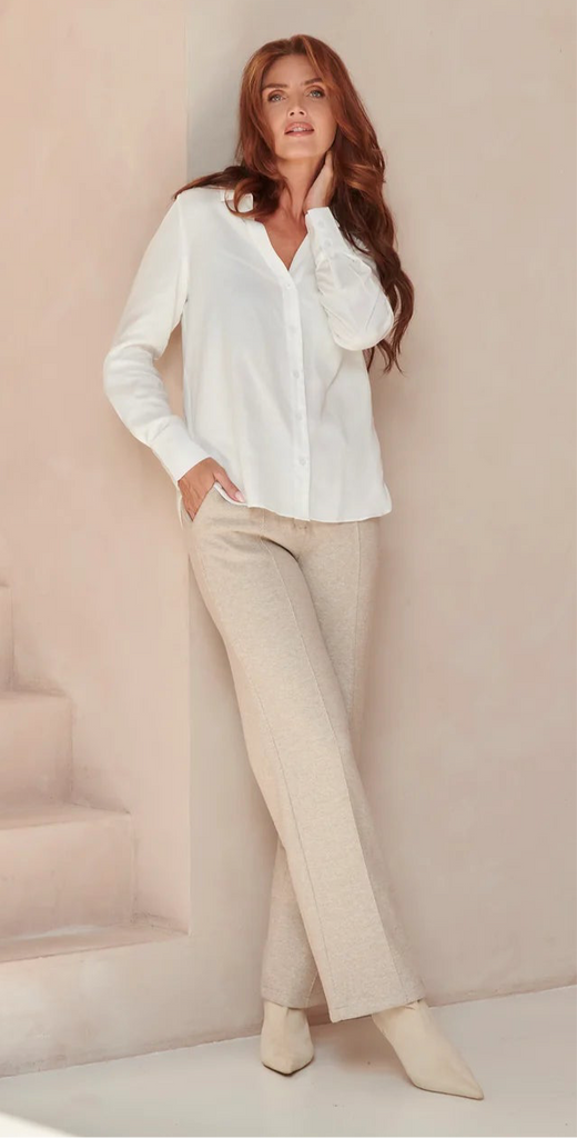 SMASHED LEMON OFF WHITE TENCEL BLOUSE
