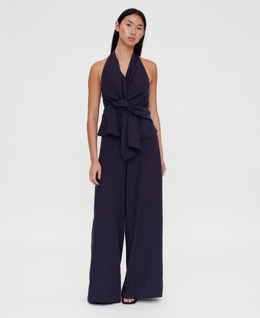 WP Navy Wide Leg Trouser