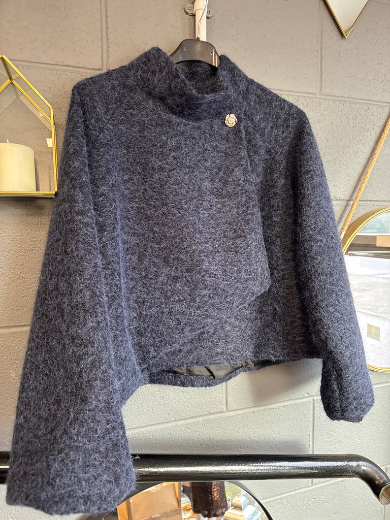 Rose Navy Short Jacket