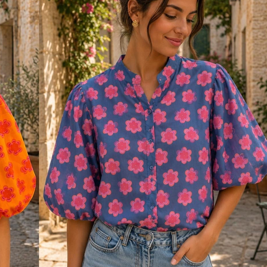 Leona Blue/Pink Blouse