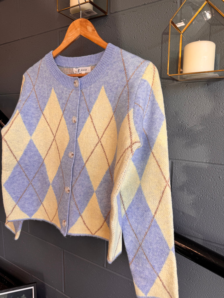 Amelia Lemon & Blue Cardigan