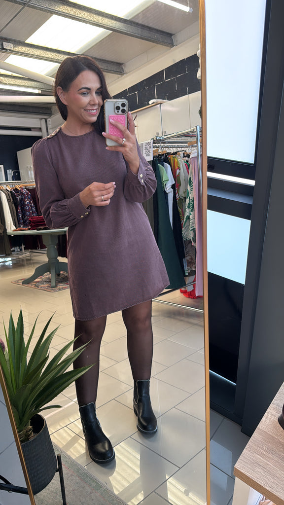 Coco Aubergine Denim Autumn Dress