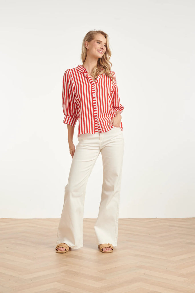 Smashed Lemon Off White High Waisted Wide Leg Jeans