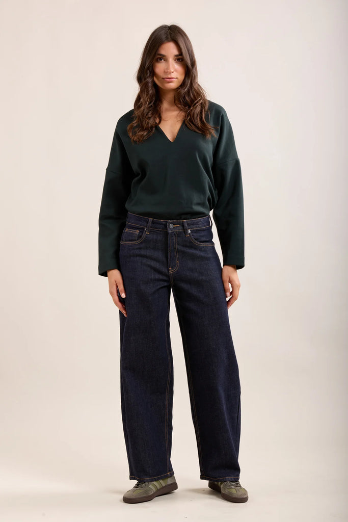 TOXIK3 HIGH WAIST BARREL JEAN PANTS RAW BLUE