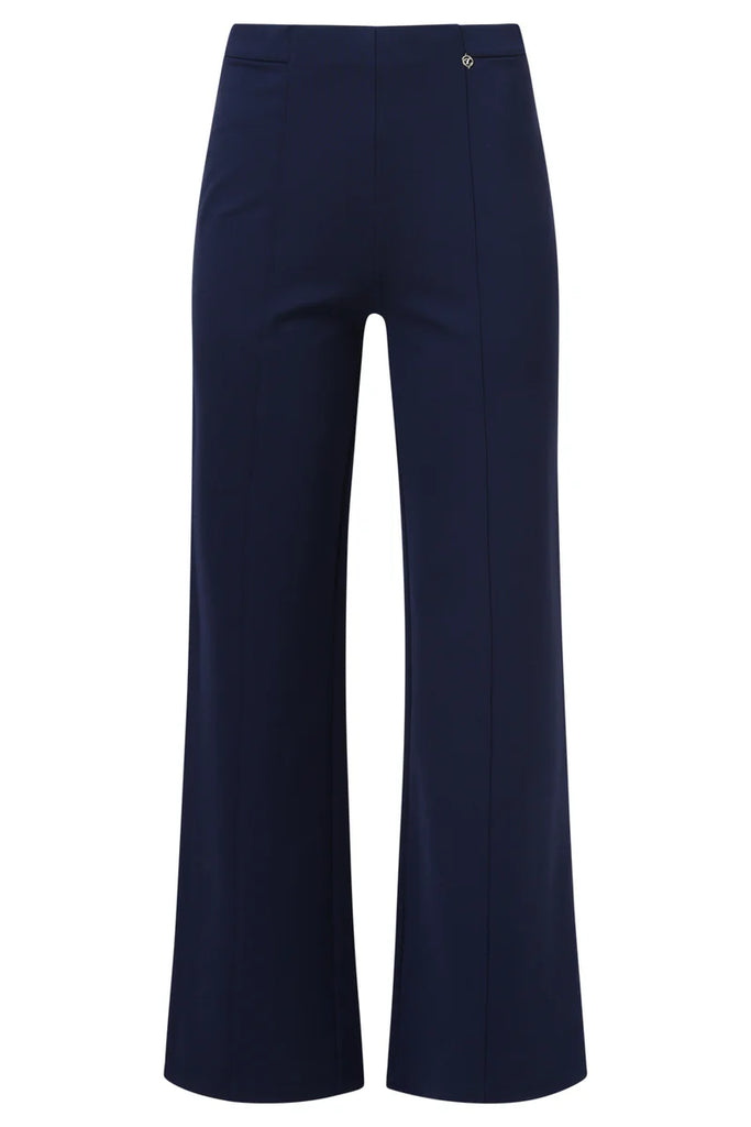 SMASHED LEMON WOMEN'S STRETCH WIDE LEG PANTS | NAVY