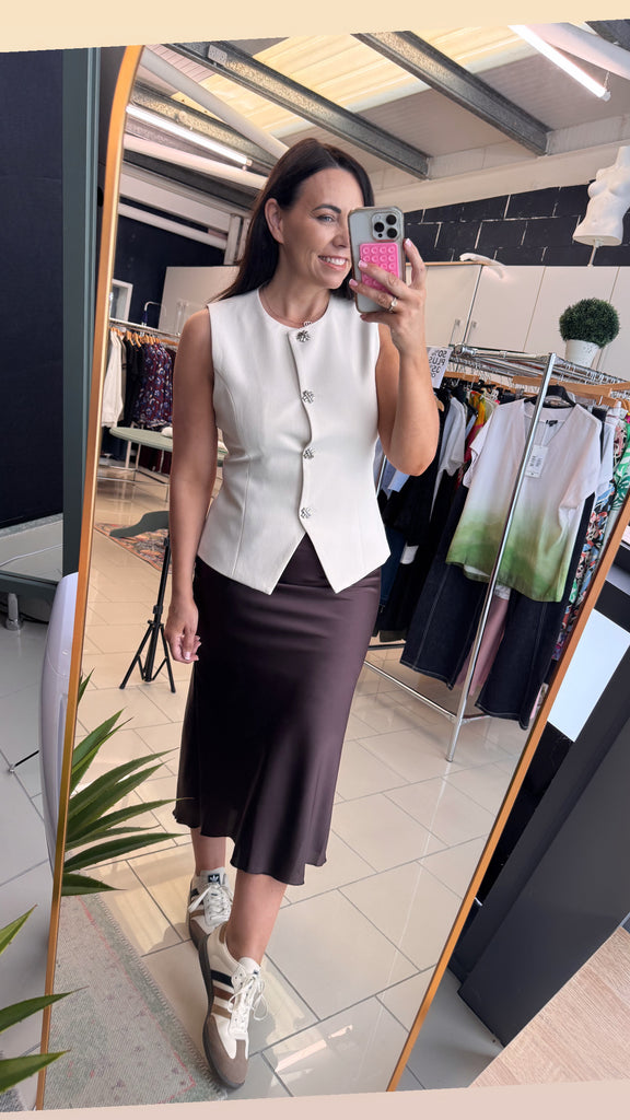 Deep Espresso Slip Skirt
