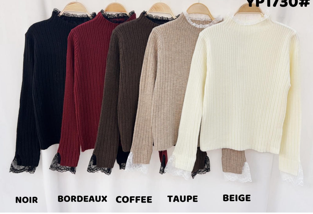 Bordeaux Lila Lace Soft knit Sweater