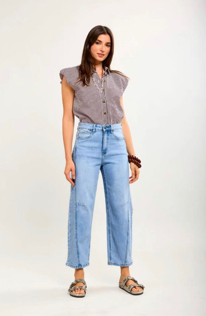 TOXIK3 BALLOON CROPPED STRETCH DENIM JEAN PANTS