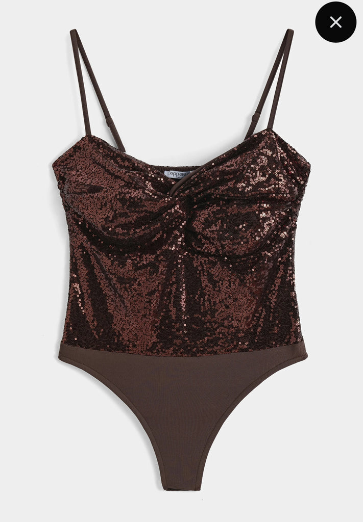 Brown Sparkly Bodysuit