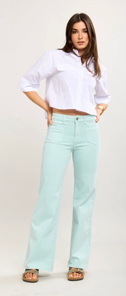 Spearmint Toxik3 Stretch Flare Jeans with Large Pockets