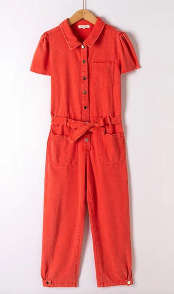 Coral Denim Jumpsuit