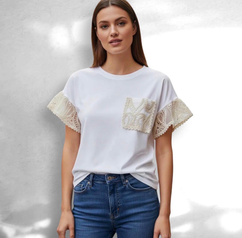 Crochet Sleeve Tshirt