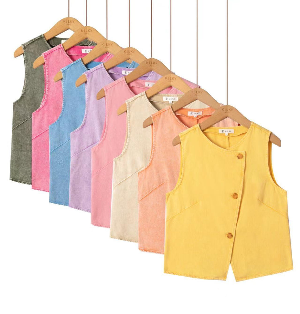 Yellow Denim Waistcoat