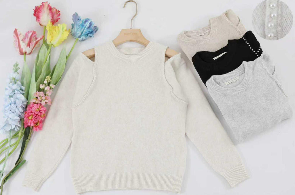 Pearl Cut Out Sweater various Colour