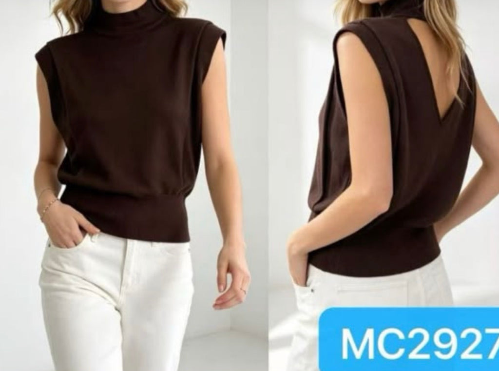 Brown Lea Sleeveless Sweater