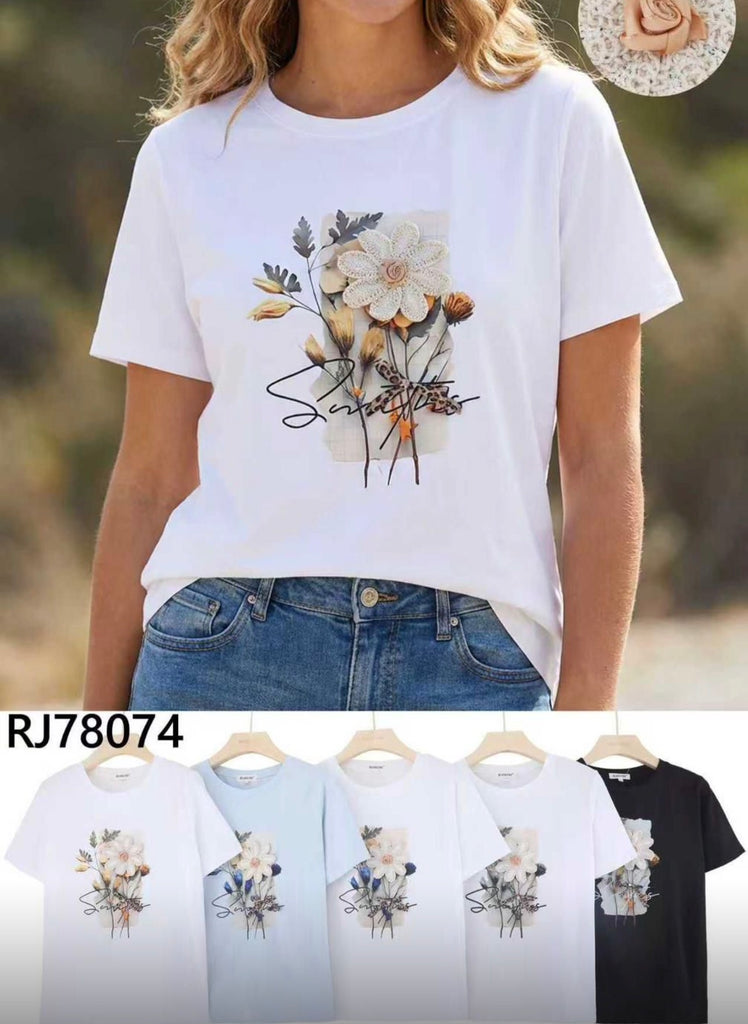 Flower Tee various Colours