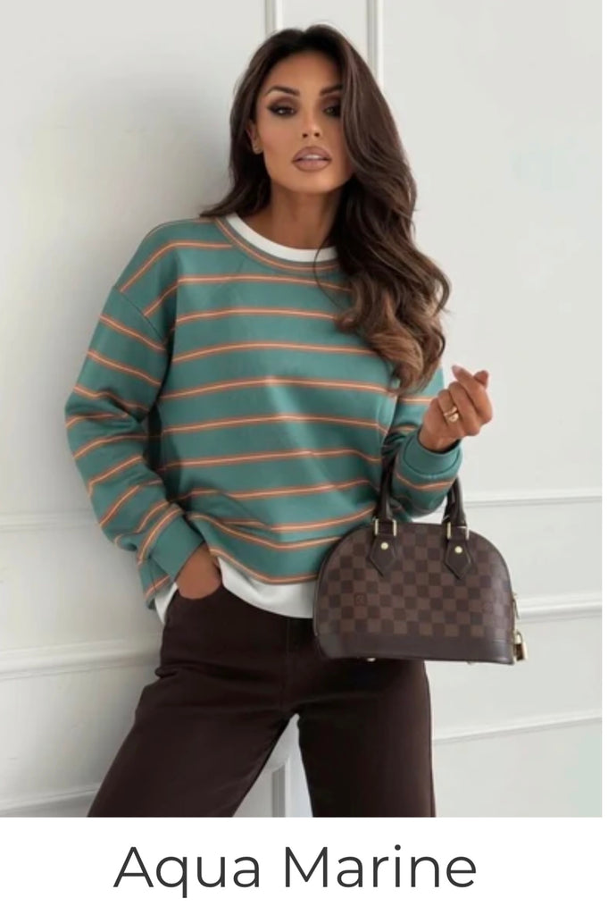 Aqua Marine Striped Mock Layer Top £34.99