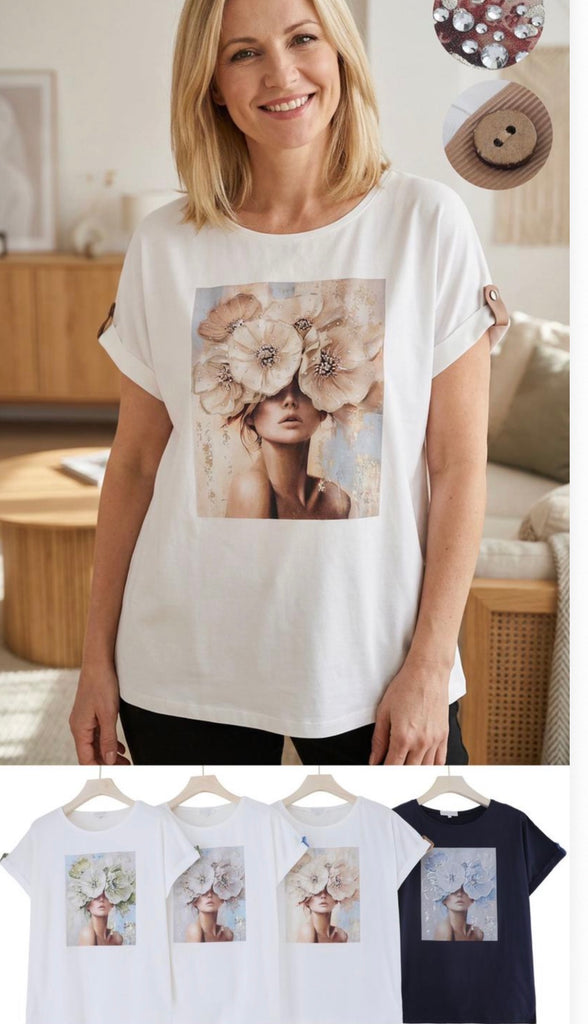 Flower Hair Tshirts various Colours